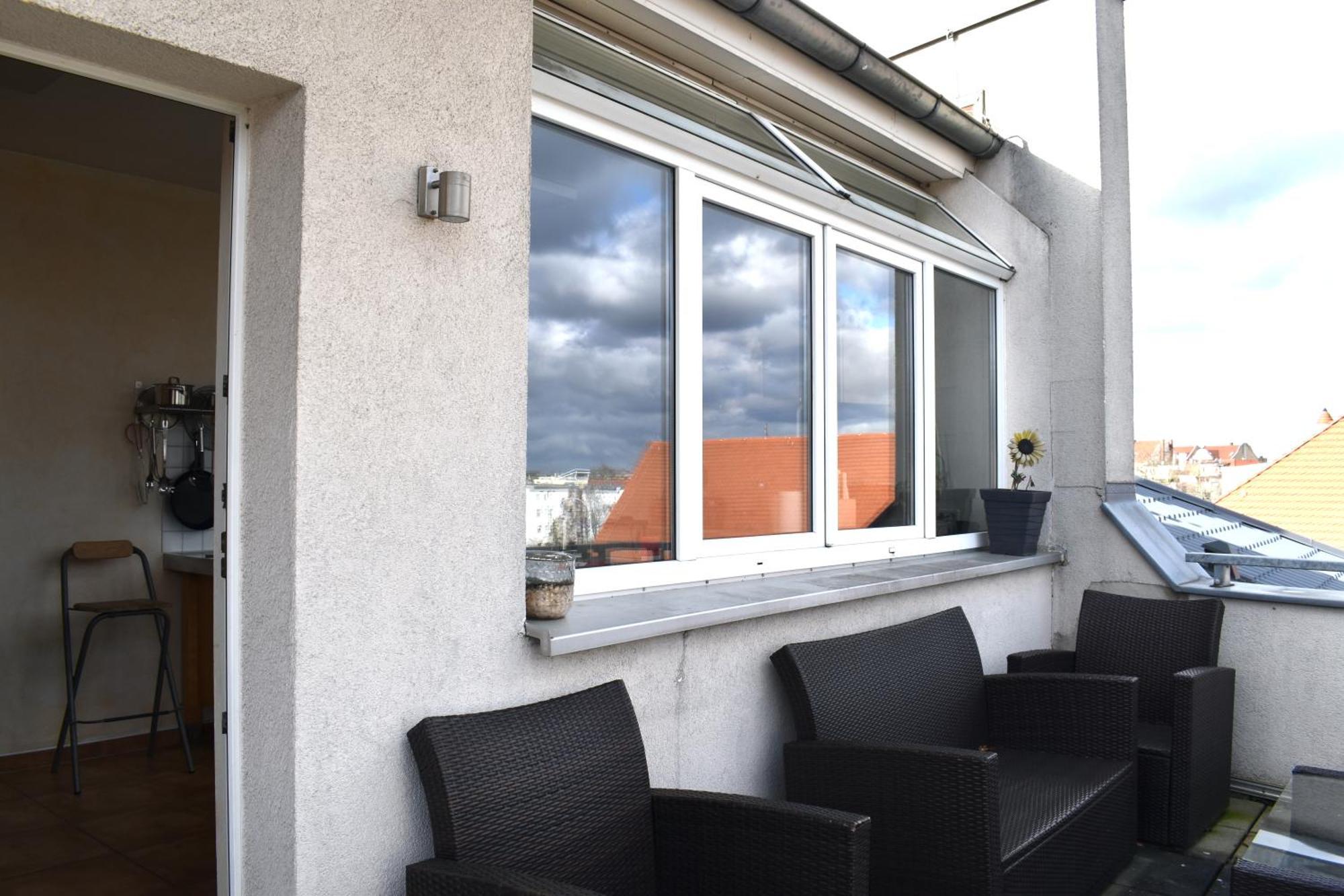 City-Dach-Apartment Mit Loggia - Balkon - Kamin Cottbus Exterior photo